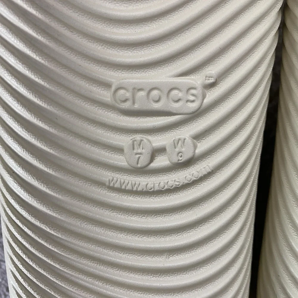 Crocs Mellow Slide Recovery Sandals Mens 7 Womens 9 Bone Beige Cushion NEW